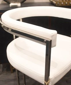 Worlds Away Donovan Bar Stool White Vinyl And Nickel 11 Worlds Away Donovan Bar Stool White Vinyl And Nickel