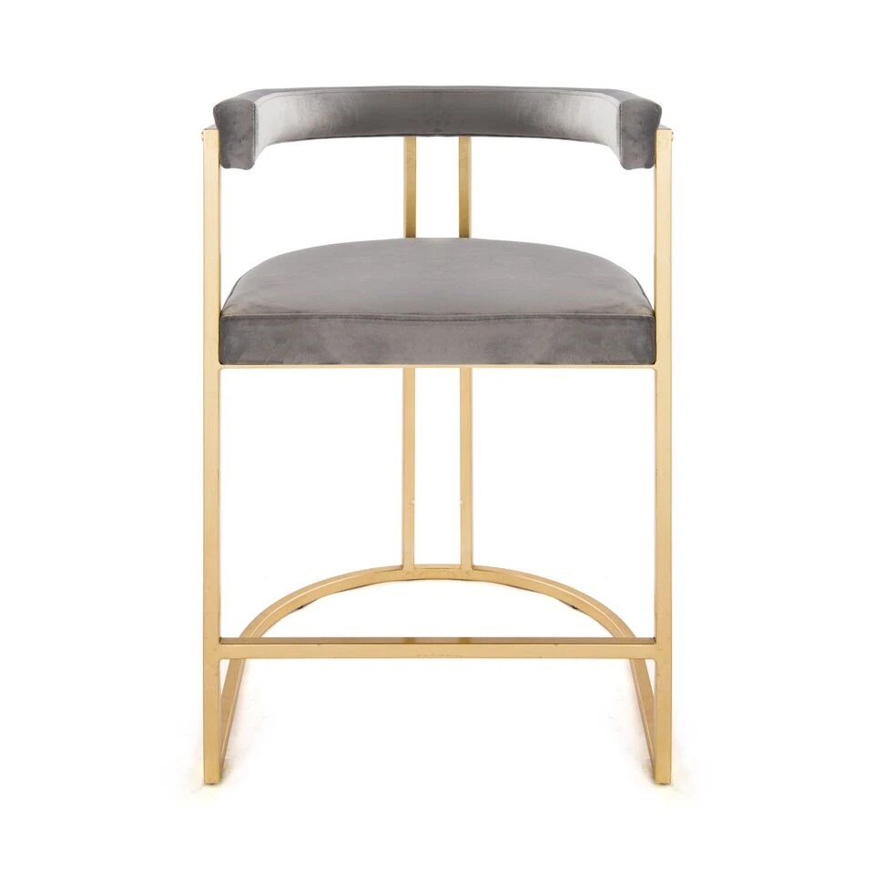 Worlds Away Cromwell Counter Stool Grey Velvet And Brass 3 Worlds Away Cromwell Counter Stool Grey Velvet And Brass