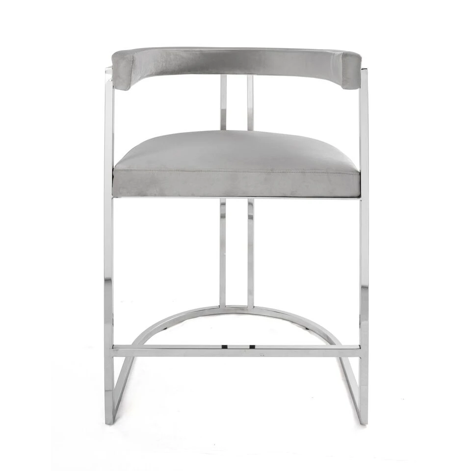Worlds Away New Arrivals Cromwell Counter Stool Grey Velvet And Nickel 3 Worlds Away New Arrivals Cromwell Counter Stool Grey Velvet And Nickel