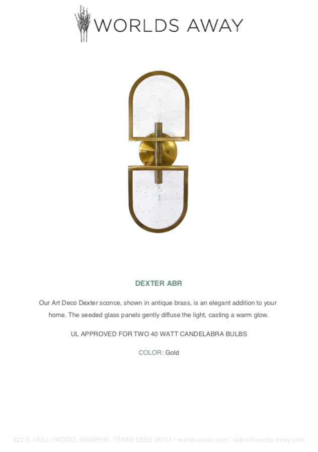 Worlds Away New Arrivals Dexter Sconce Antique Brass 7 Worlds Away New Arrivals Dexter Sconce Antique Brass
