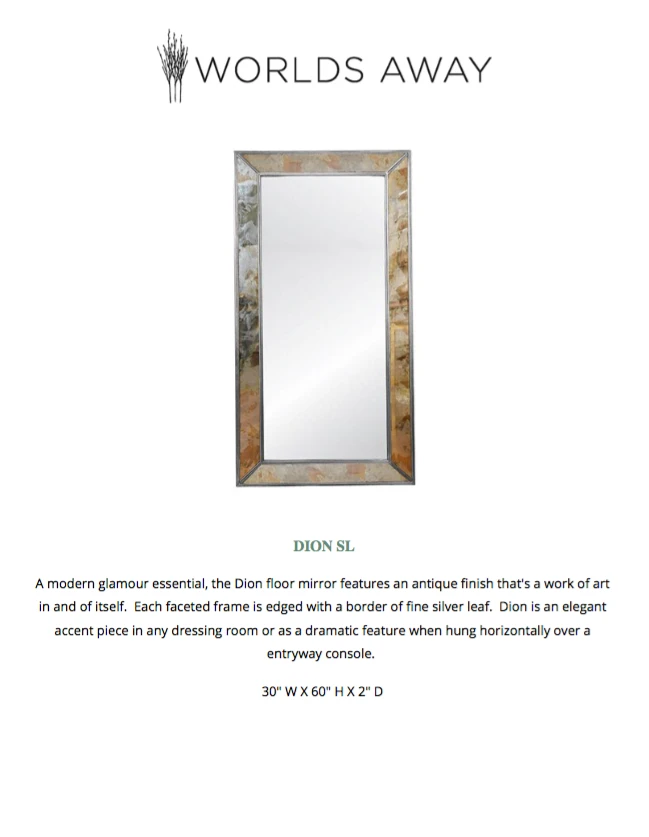 Worlds Away Dion Floor Mirror Silver Leaf 4 Worlds Away Dion Floor Mirror Silver Leaf