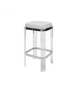 Worlds Away Dorsey Counter Stool Nickel And White Ostrich New Arrivals