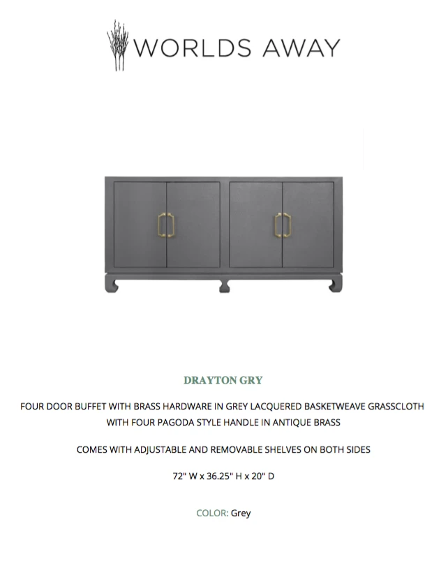 Worlds Away Drayton Four Door Buffet Grey New Arrivals 7 Worlds Away Drayton Four Door Buffet Grey New Arrivals