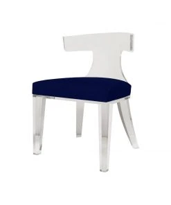Worlds Away New Arrivals Duke Chair Navy Velvet