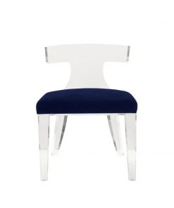 Worlds Away New Arrivals Duke Chair Navy Velvet