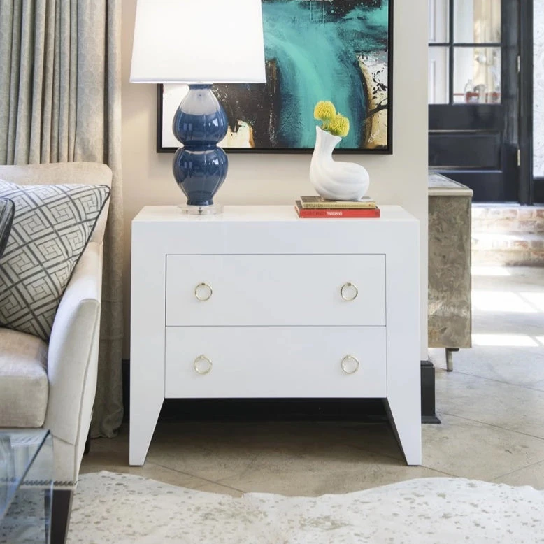 Worlds Away New Arrivals Easton White Side Table Brass 4 Worlds Away New Arrivals Easton White Side Table Brass