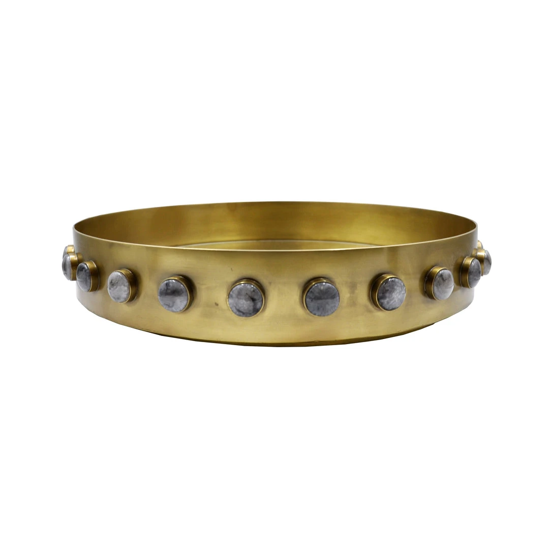 Worlds Away Edwin Round Brass Tray 3 Worlds Away Edwin Round Brass Tray