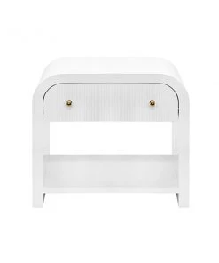 Worlds Away New Arrivals Esther Side Table White Lacquer