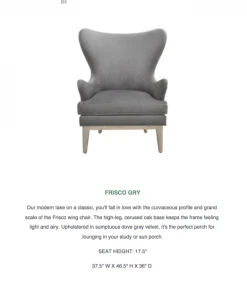 Worlds Away Frisco Wing Chair Gray New Arrivals 21 Worlds Away Frisco Wing Chair Gray New Arrivals