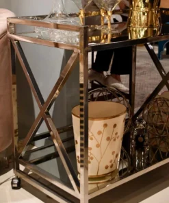 Worlds Away Gerard Bar Cart Stainless Steel New Arrivals