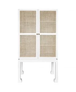 Worlds Away Guthrie Bar Cabinet White