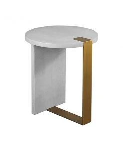 Worlds Away New Arrivals Harrington Side Table Light Grey