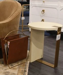 Worlds Away New Arrivals Harrington Side Table Cream