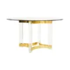 Worlds Away Hendrix Acrylic Dining Table Antique Brass