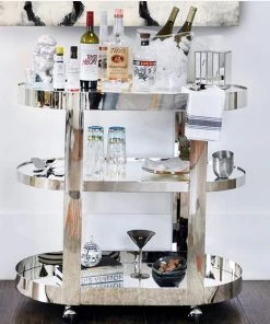 Worlds Away Hugh Bar Cart Nickel New Arrivals