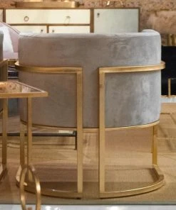 Worlds Away New Arrivals Jenna Chair Gold Leaf And Grey Velvet