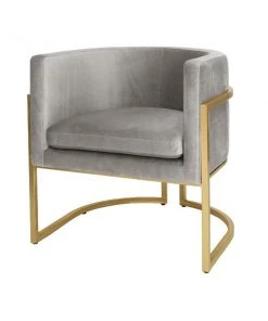 Worlds Away New Arrivals Jenna Chair Gold Leaf And Grey Velvet