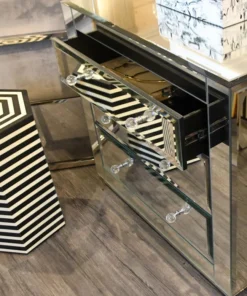 Worlds Away Katie 3 Drawer Chest Mirror