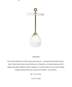 Worlds Away New Arrivals Kaylee Drinks Table