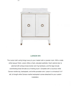 Worlds Away Larson Vanity White