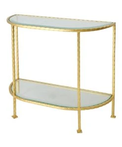 Worlds Away New Arrivals Louie Side Table Gold Leaf
