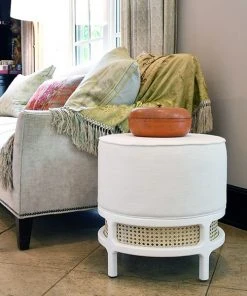 Worlds Away Lyanna Stool Pine And Cane New Arrivals