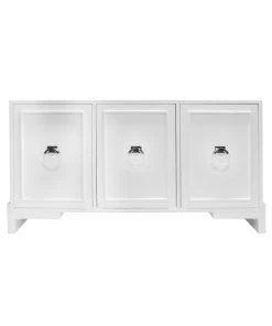 Worlds Away New Arrivals Lyra Three Door Cabinet White And Nickel
