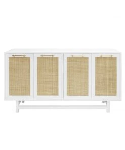 Worlds Away Macon 4 Door Cabinet White Lacquer New Arrivals