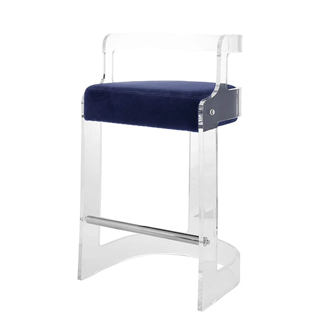 Worlds Away New Arrivals Malone Counter Stool Navy Velvet Worlds Away New Arrivals Malone Counter Stool Navy Velvet