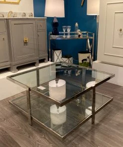 Worlds Away New Arrivals Maris Coffee Table Nickel