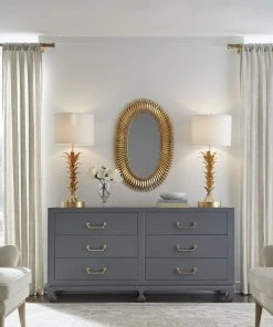 Worlds Away Rita Mirror Gold Leaf