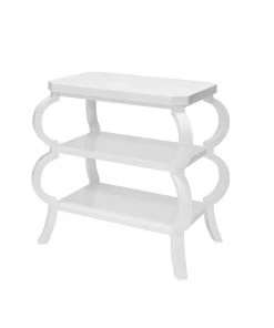 Worlds Away Olive Side Table White