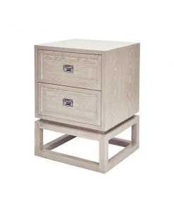 Worlds Away New Arrivals Oliver Side Table Cerused Oak