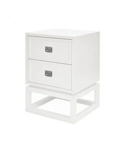 Worlds Away Oliver Side Table White