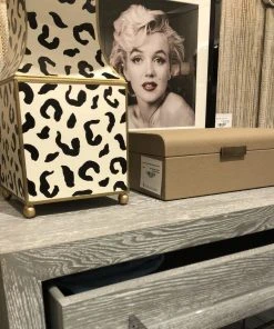 Worlds Away Garbo Side Table Grey Cerused Oak New Arrivals