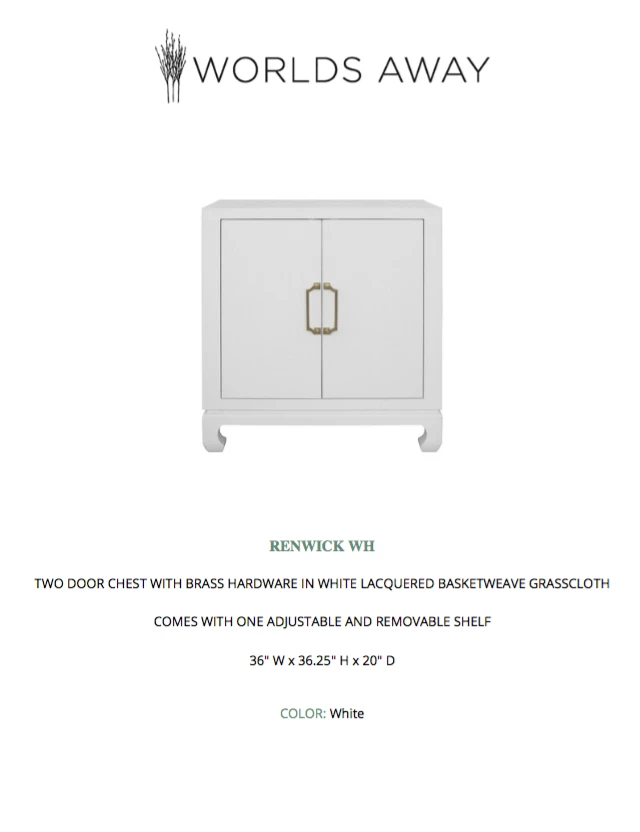 Worlds Away Renwick Chest White 8 Worlds Away Renwick Chest White