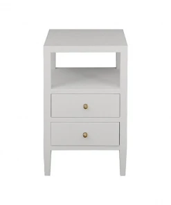 Worlds Away Roscoe Side Table White Linen New Arrivals