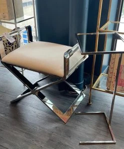 Worlds Away Sable Stool Nickel