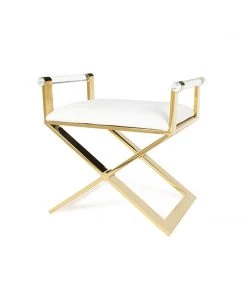 Worlds Away Sable Stool Brass New Arrivals
