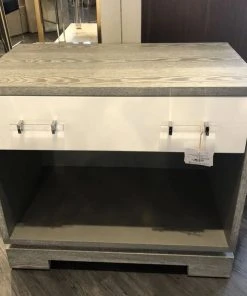 Worlds Away New Arrivals Shane Side Table Grey Cerused Oak