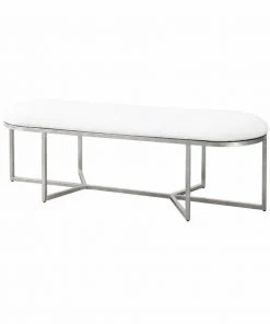 Worlds Away New Arrivals Tamia Bench Silver Leaf