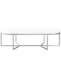 Worlds Away New Arrivals Tamia Bench Silver Leaf