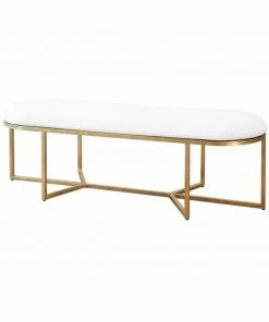Worlds Away New Arrivals Tamia Bench Gold Leaf