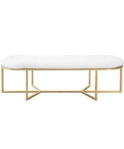 Worlds Away New Arrivals Tamia Bench Gold Leaf