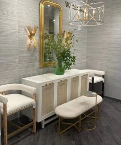 Worlds Away New Arrivals Tamia Bench Gold Leaf