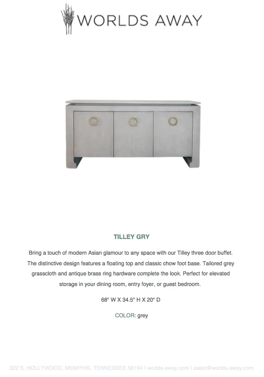 Worlds Away Tilley Buffet Light Grey New Arrivals Worlds Away Tilley Buffet Light Grey New Arrivals