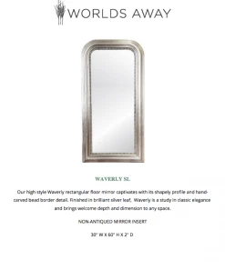 Worlds Away New Arrivals Waverly Floor Mirror Silver Leaf 9 Worlds Away New Arrivals Waverly Floor Mirror Silver Leaf