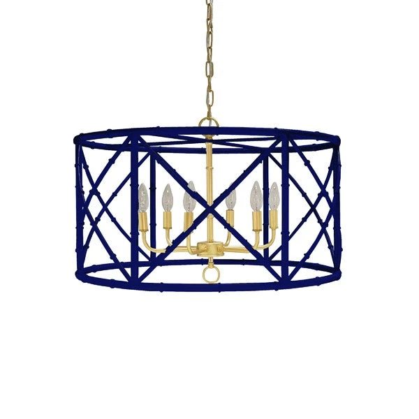 Worlds Away Zia Chandelier Navy 3 Worlds Away Zia Chandelier Navy