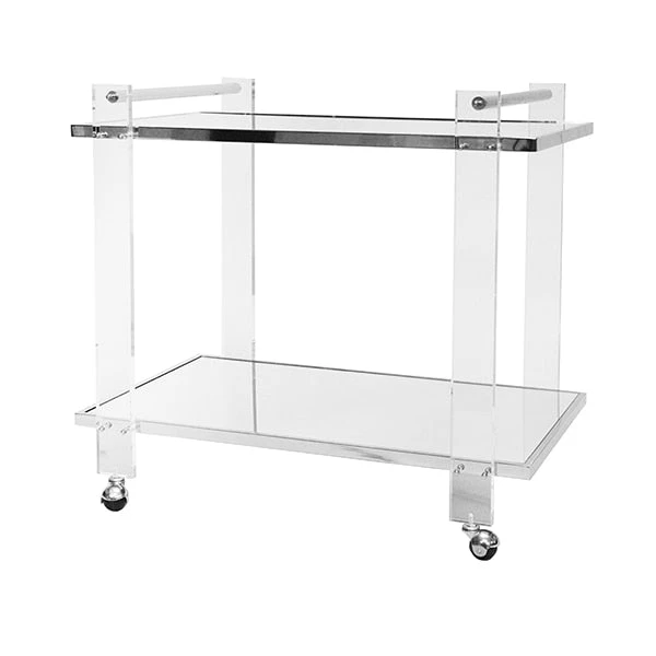 Worlds Away Pierce Bar Cart Acrylic And Nickel 3 Worlds Away Pierce Bar Cart Acrylic And Nickel