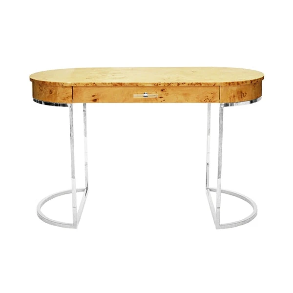 Worlds Away Corbett Oval Desk Burl And Nickel 3 Worlds Away Corbett Oval Desk Burl And Nickel